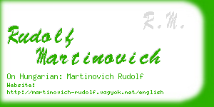 rudolf martinovich business card